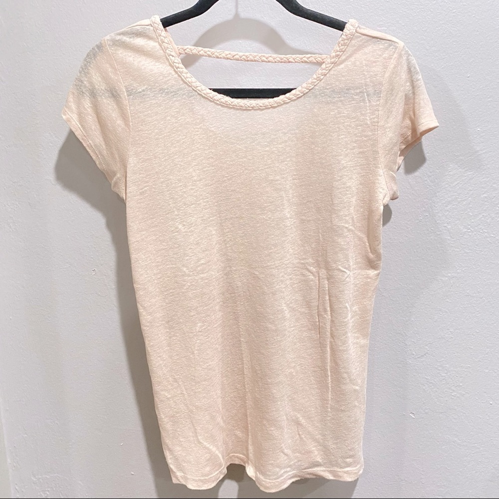 GAP top in baby pink linen blend